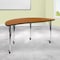 Flash Furniture Half Round 30 W, 60 L, 30 H, Chrome, Laminate, Particleboard, Steel, Wood Grain XU-A60-HCIRC-OAK-T-A-CAS-GG - alternate 1